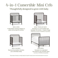 M15398UR,Namesake,Winston 4-in-1 Convertible Mini Crib in Vintage Iron