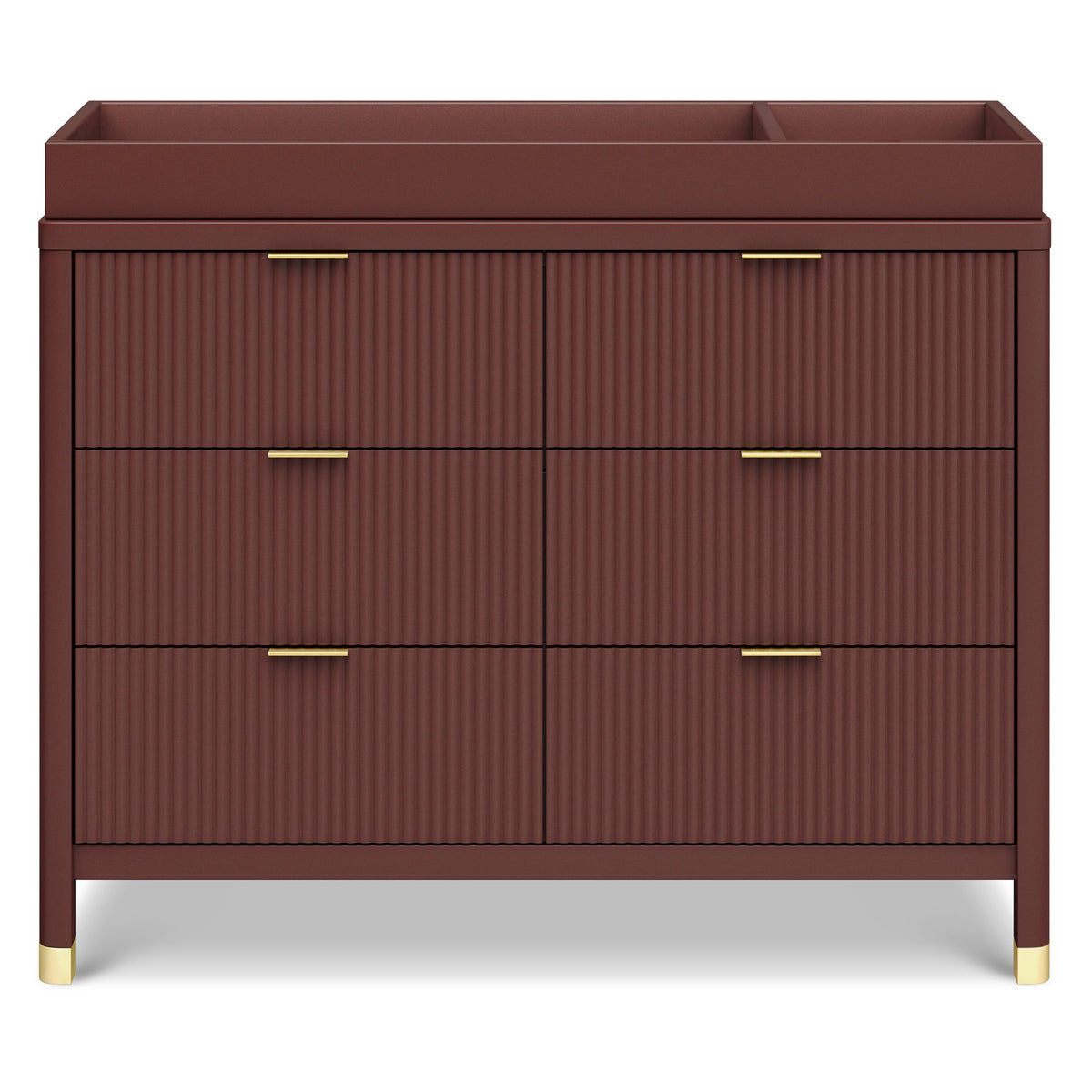 M26716CR,Namesake,Brimsley Tambour 6-Drawer Assembled Dresser in Crimson