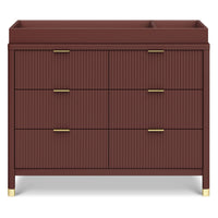 M26716CR,Namesake,Brimsley Tambour 6-Drawer Assembled Dresser in Crimson