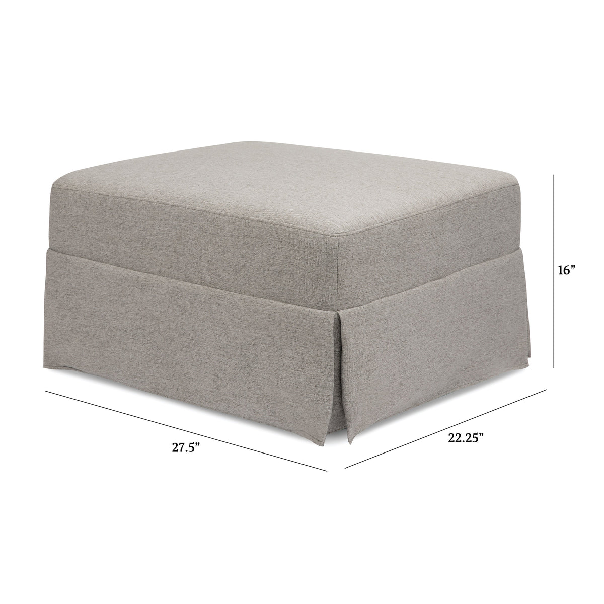 M21785PGEW,Namesake,Crawford Gliding Ottoman in Performance Grey Eco-Weave
