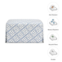 M21785BLT,Namesake,Sarah Flint x Namesake Crawford Gliding Ottoman in Blue Lattice Performance Eco-Weave