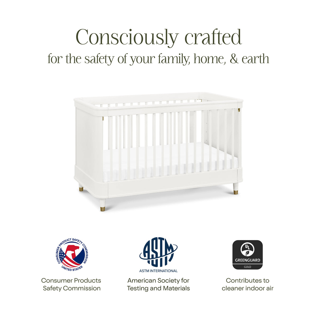 B14301RW,Namesake,Tanner 3-in-1 Convertible Crib in Warm White