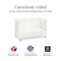 B14301RW,Namesake,Tanner 3-in-1 Convertible Crib in Warm White