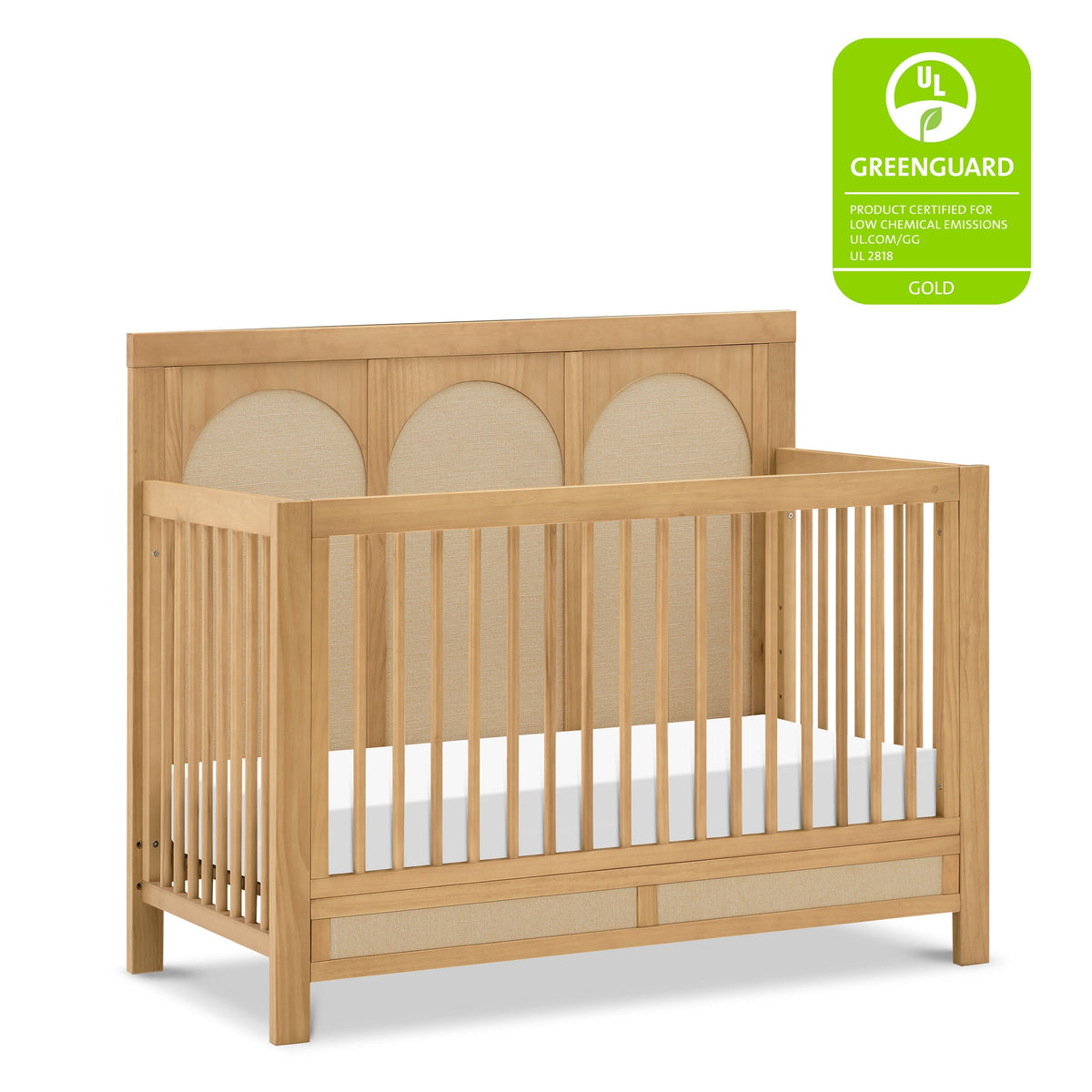 M24801HYPSEW,Namesake,Eloise 4-in-1 Convertible Crib in Honey & Performance Sand Eco-Weave