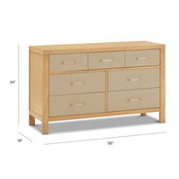 M24816HYPSEW,Namesake,Eloise 7-Drawer Assembled Dresser in Honey & Performance Sand Eco-Weave