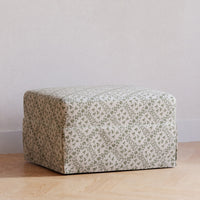 M21785GLT,Namesake,Sarah Flint x Namesake Crawford Gliding Ottoman in Green Lattice Performance Eco-Weave