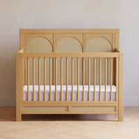 M24801HYPSEW,Namesake,Eloise 4-in-1 Convertible Crib in Honey & Performance Sand Eco-Weave