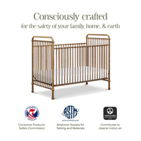 M15501VG,Namesake,Abigail 3-in-1 Convertible Crib in Vintage Gold