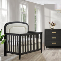 Natart Palo 5-in-1 Convertible Crib with Upholstered Panel Bouclé Beige