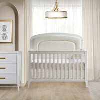 Natart Palo 5-in-1 Convertible Crib with Upholstered Panel Bouclé Beige