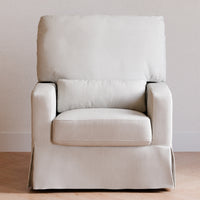 M21787FCS,Namesake,Crawford Pillowback Comfort Swivel Glider in Fog Chatham Stripe Performance Eco-Weave