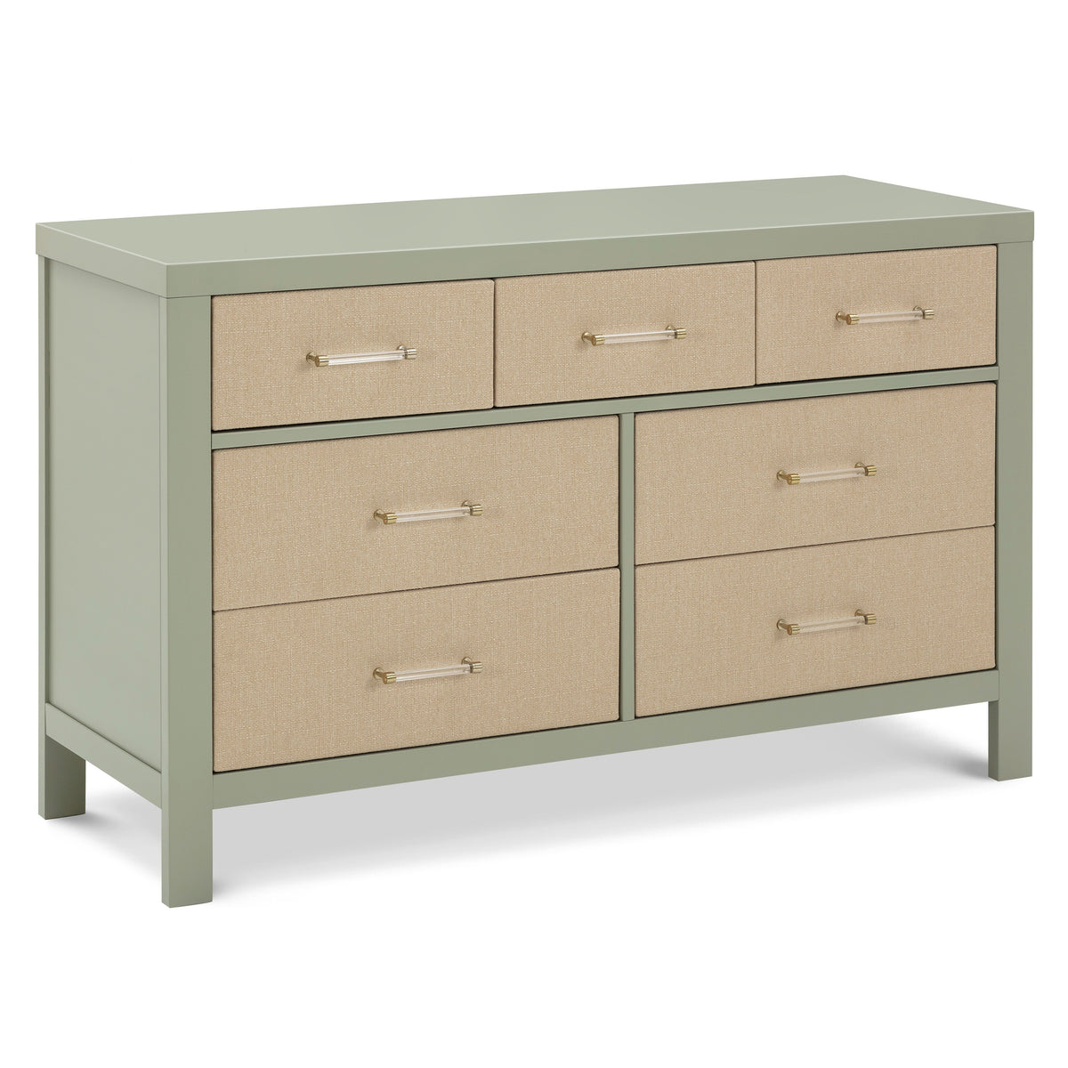 M24816FSPSEW,Namesake,Eloise 7-Drawer Assembled Dresser in French Sage and Performance Sand Eco-Weave