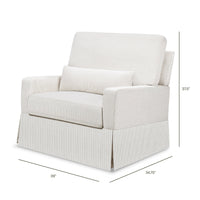 M21797FCS,Namesake,Crawford Chair and a Half Pillowback Swivel Glider in Fog Chatham Stripe Performance Eco-Weave