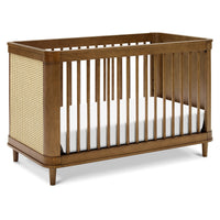 M23701NLBC,Namesake,Marin with Cane 3-in-1 Convertible Crib in Natural Walnut and Blonde Cane