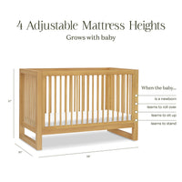 M23301HY,Namesake,Nantucket 3-in-1 Convertible Crib w/Toddler Bed Conversion Kit in Honey
