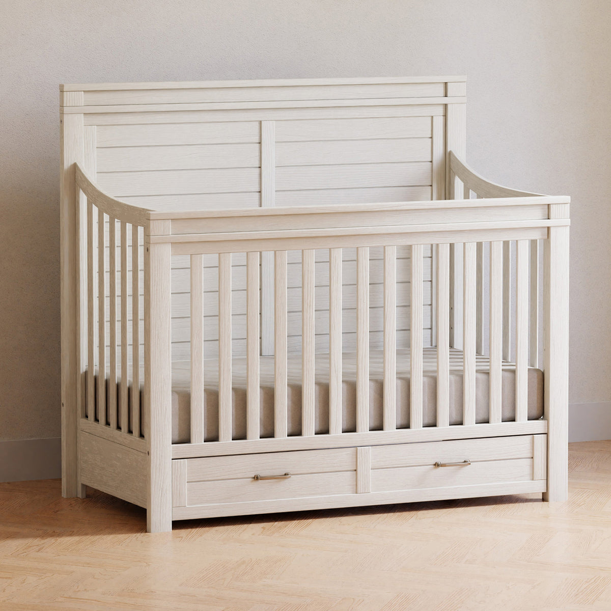 M21101HW,Namesake,Wesley Farmhouse Storage Crib in Heirloom White