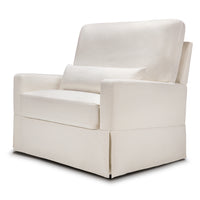 M21797PCMEW,Namesake,Crawford Chair and a Half Pillowback Swivel Glider in Performance Cream Eco Weave