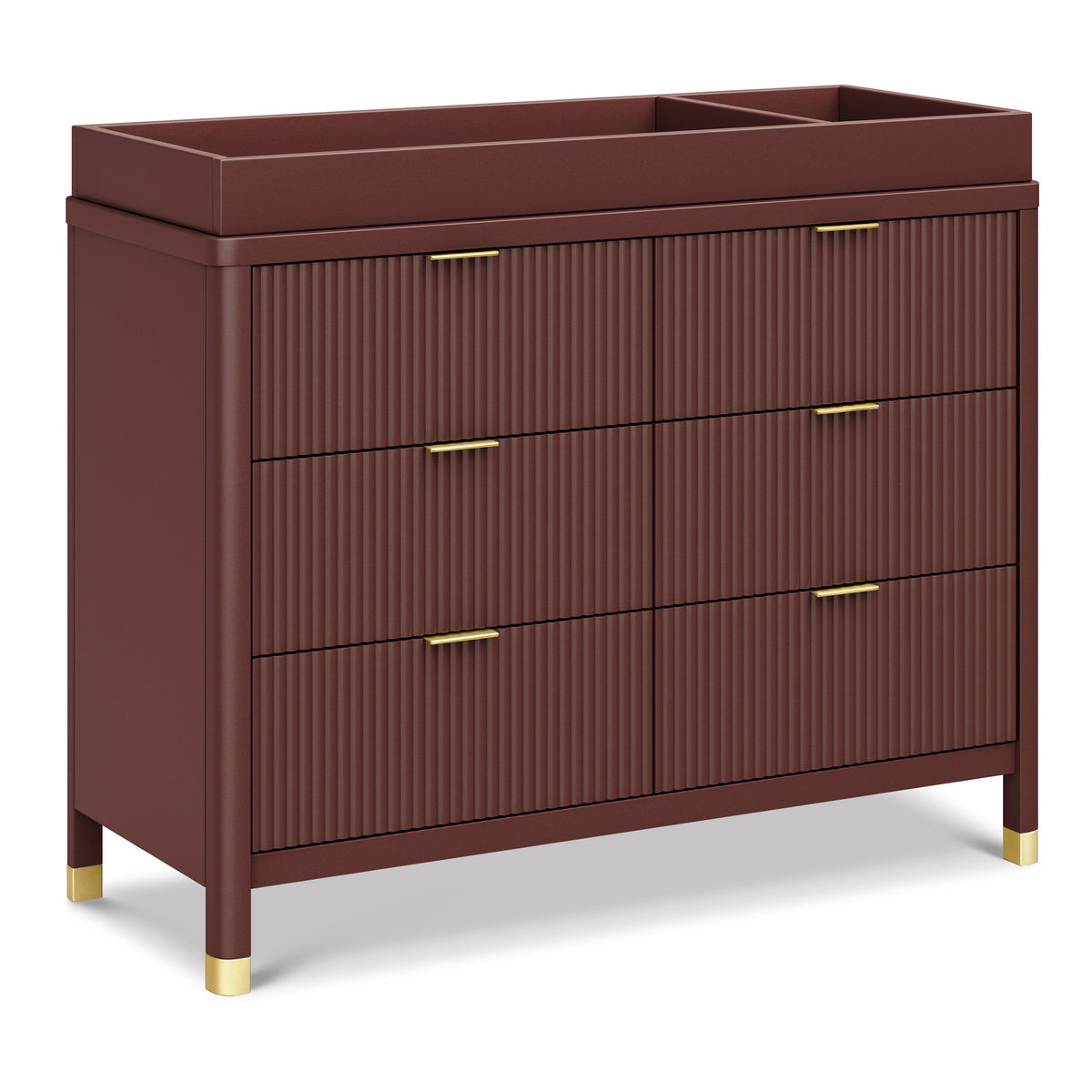 M26716CR,Namesake,Brimsley Tambour 6-Drawer Assembled Dresser in Crimson
