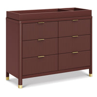 M26716CR,Namesake,Brimsley Tambour 6-Drawer Assembled Dresser in Crimson