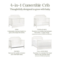 M10701RW,Namesake,Emma Regency 4-in-1 Convertible Crib in Warm White