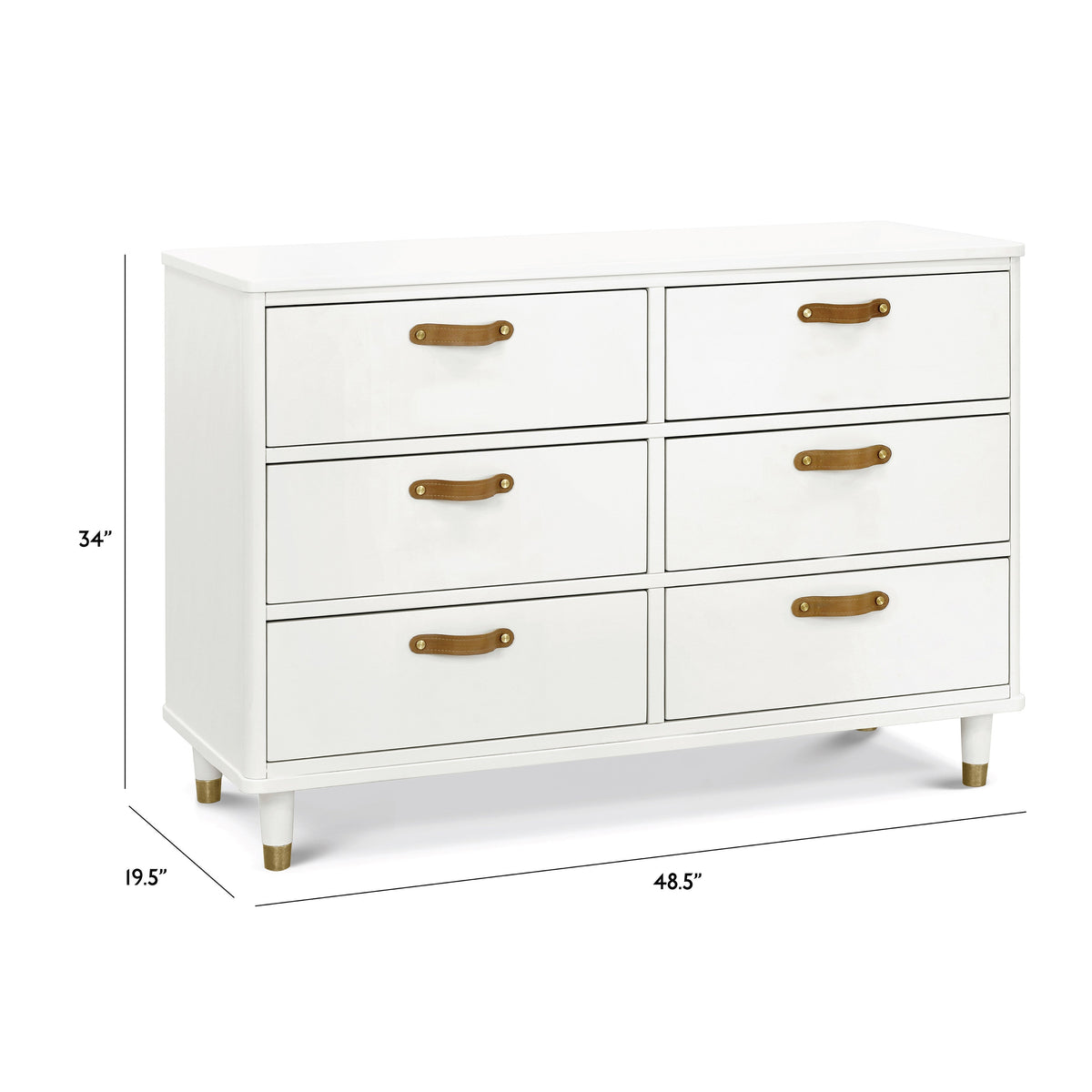 B14316RW,Namesake,Tanner 6-Drawer Dresser in Warm White
