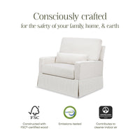 M21797FCS,Namesake,Crawford Chair and a Half Pillowback Swivel Glider in Fog Chatham Stripe Performance Eco-Weave