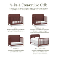 M26701CR,Namesake,Brimsley Tambour 4-in-1 Convertible Crib in Crimson