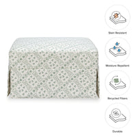 M21785GLT,Namesake,Sarah Flint x Namesake Crawford Gliding Ottoman in Green Lattice Performance Eco-Weave