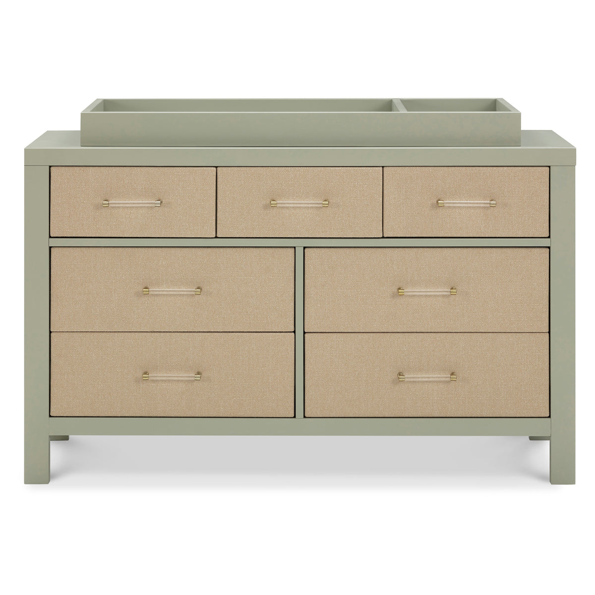 M24816FSPSEW,Namesake,Eloise 7-Drawer Assembled Dresser in French Sage and Performance Sand Eco-Weave