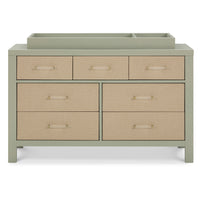 M24816FSPSEW,Namesake,Eloise 7-Drawer Assembled Dresser in French Sage and Performance Sand Eco-Weave