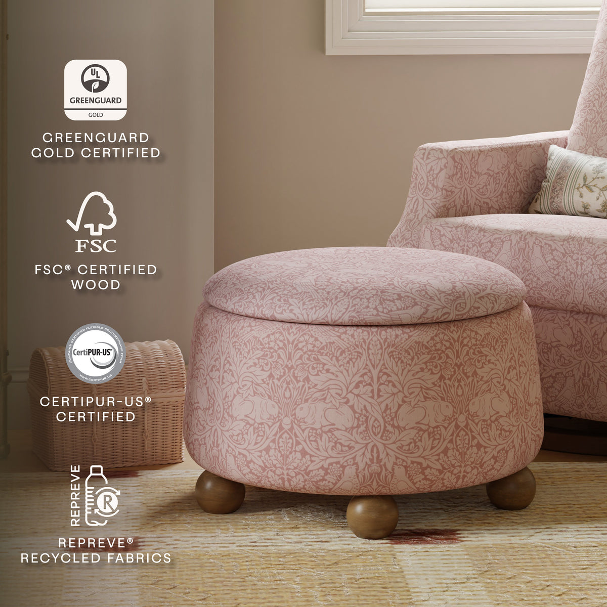 Morris & Co. x Namesake Tuffet Storage Ottoman