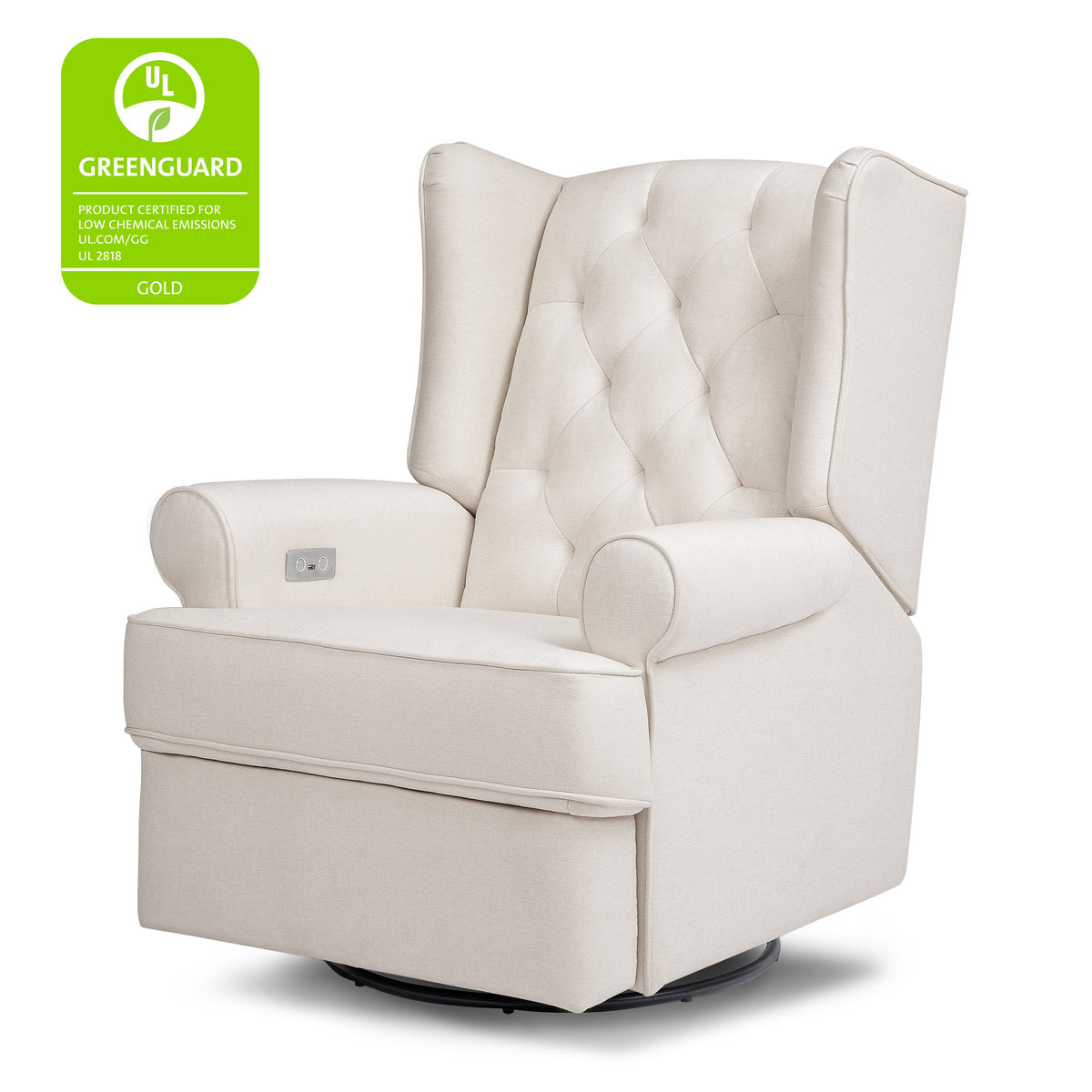 M21987PCMEW,Namesake,Harbour Power Recliner in Performance Cream Eco-Weave