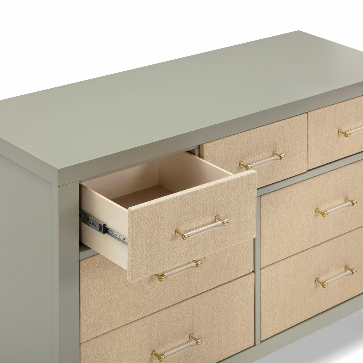 M24816FSPSEW,Namesake,Eloise 7-Drawer Assembled Dresser in French Sage and Performance Sand Eco-Weave