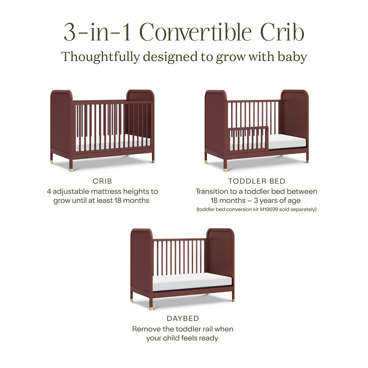 M26742CR,Namesake,Brimsley Tambour 3-in-1 Convertible Crib in Crimson