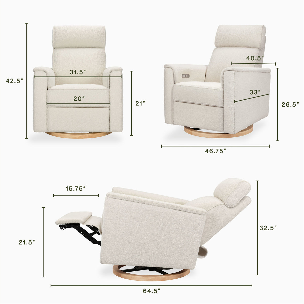 Namesake Willa Plus Power Glider Recliner w/ Power Headrest