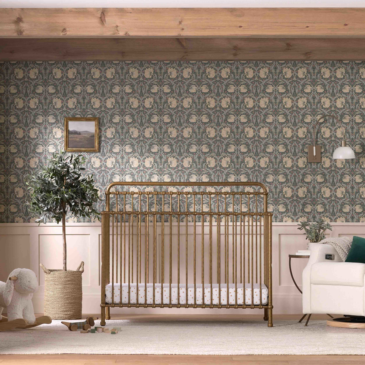 M15301VG,Namesake,Winston 4-in-1 Convertible Crib in Vintage Gold