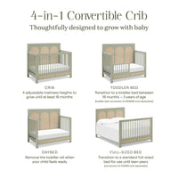 M24801FSPSEW,Namesake,Eloise 4-in-1 Convertible Crib in French Sage and Performance Sand Eco-Weave