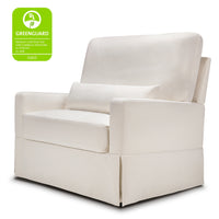 M21797PCMEW,Namesake,Crawford Chair and a Half Pillowback Swivel Glider in Performance Cream Eco Weave