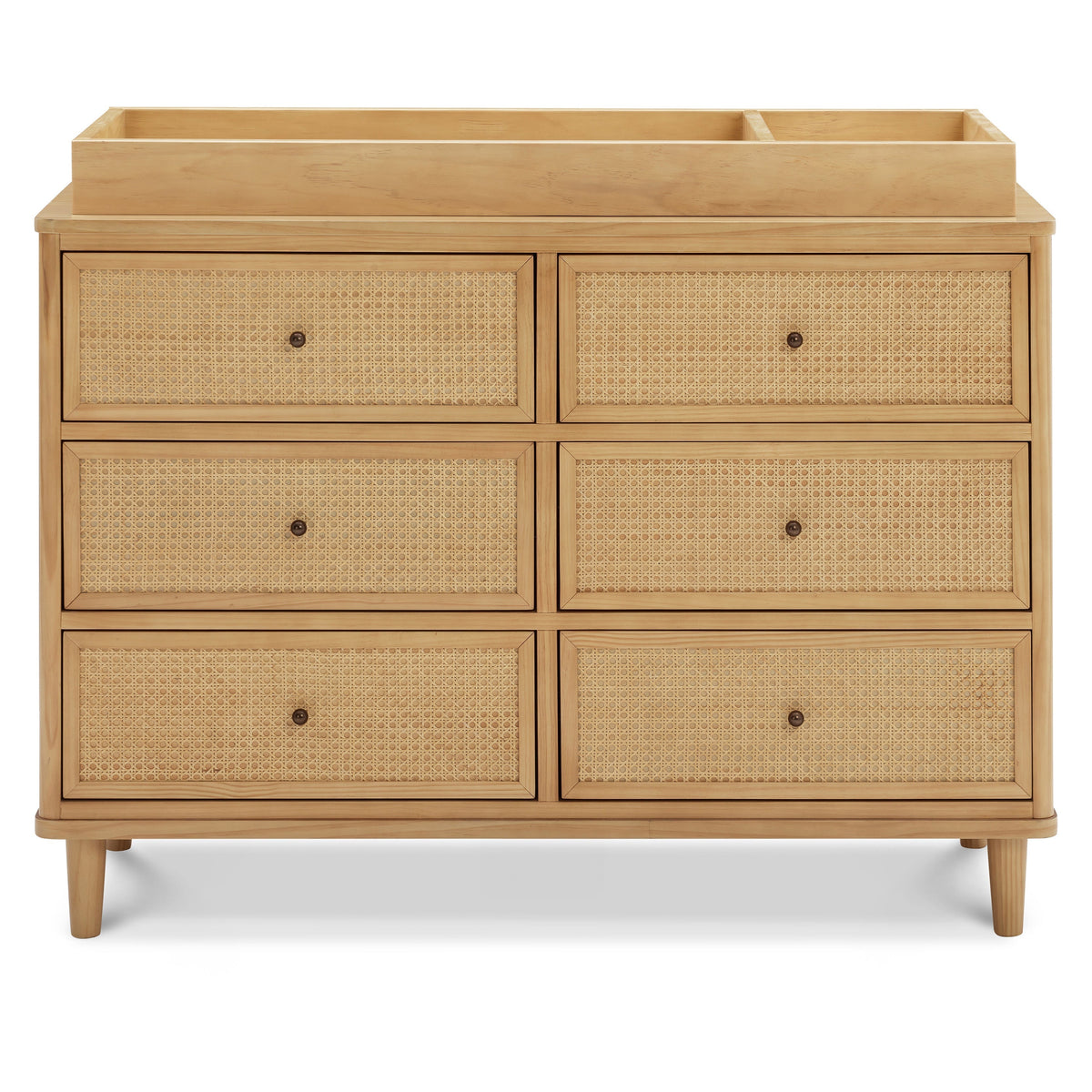 M23716HYHC,Namesake,Marin with Cane 6 Drawer Assembled Dresser in Honey and Honey Cane