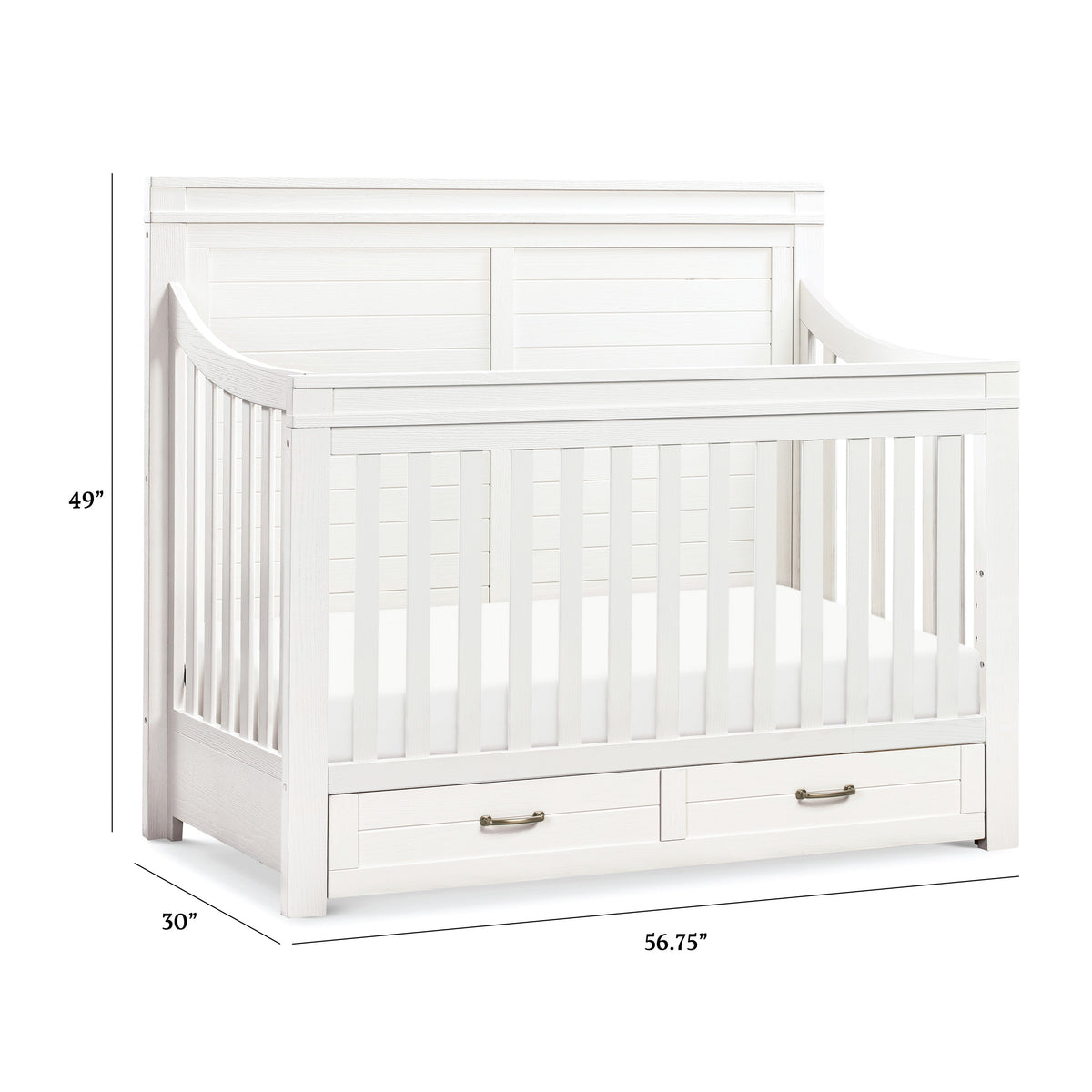 M21101HW,Namesake,Wesley Farmhouse Storage Crib in Heirloom White