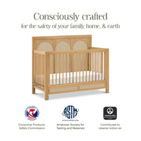 M24801HYPSEW,Namesake,Eloise 4-in-1 Convertible Crib in Honey & Performance Sand Eco-Weave