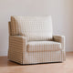 M21797TGH,Namesake,Crawford Chair and a Half Pillowback Swivel Glider in Tan Gingham