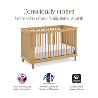 M23701HYHC,Namesake,Marin with Cane 3-in-1 Convertible Crib in Honey and Honey Cane