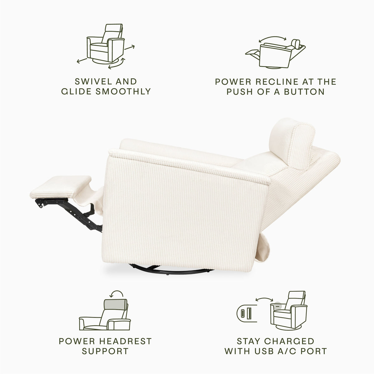 Namesake Willa Plus Power Glider Recliner w/ Power Headrest