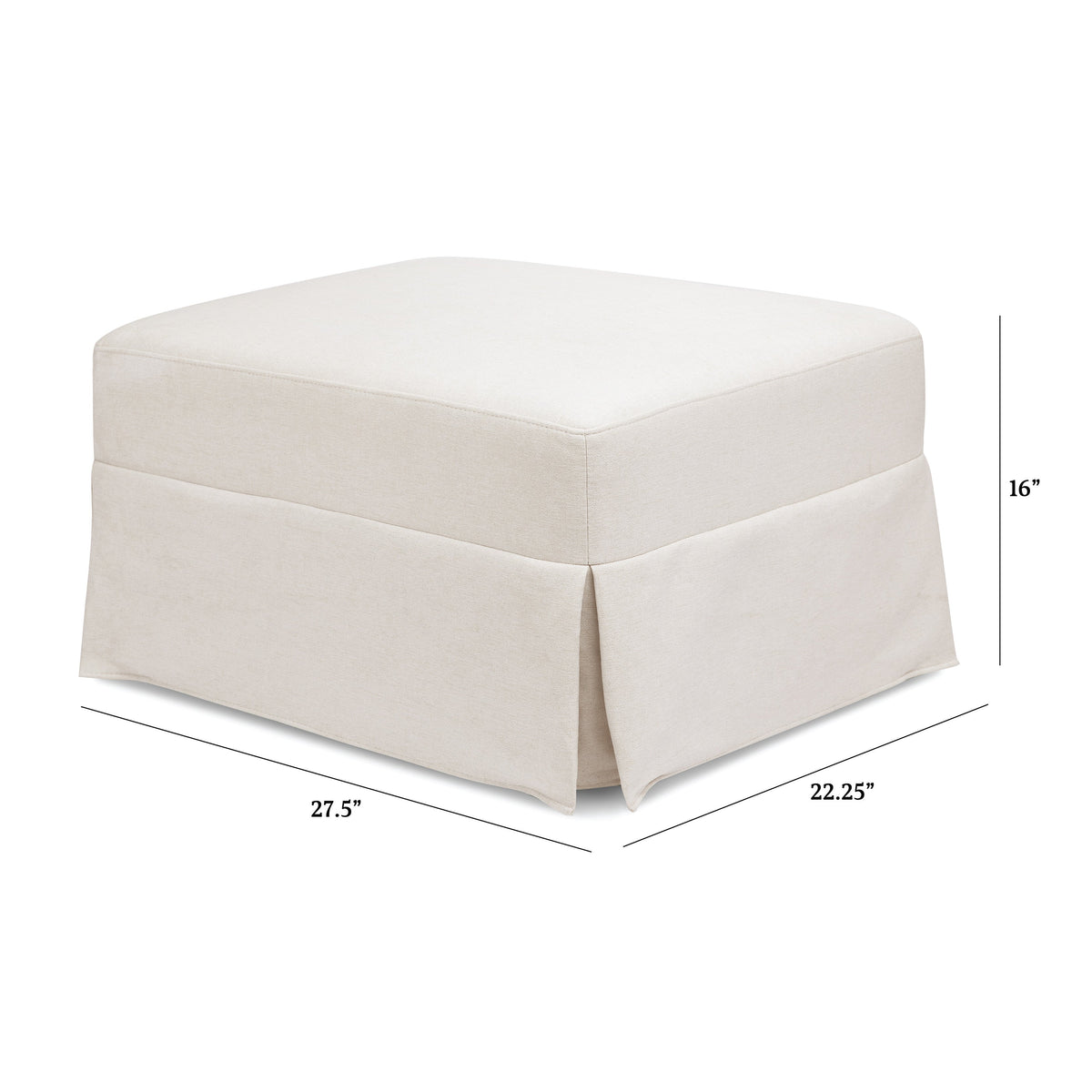 M21785PCMEW,Namesake,Crawford Gliding Ottoman in Performance Cream Eco-Weave