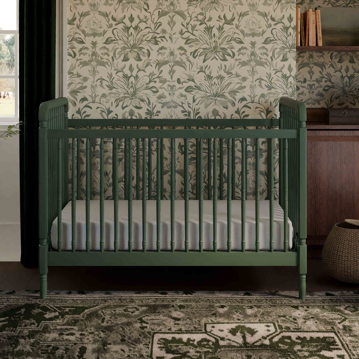 Namesake Liberty 3-in-1 Convertible Spindle Crib with Toddler Bed Conversion Kit