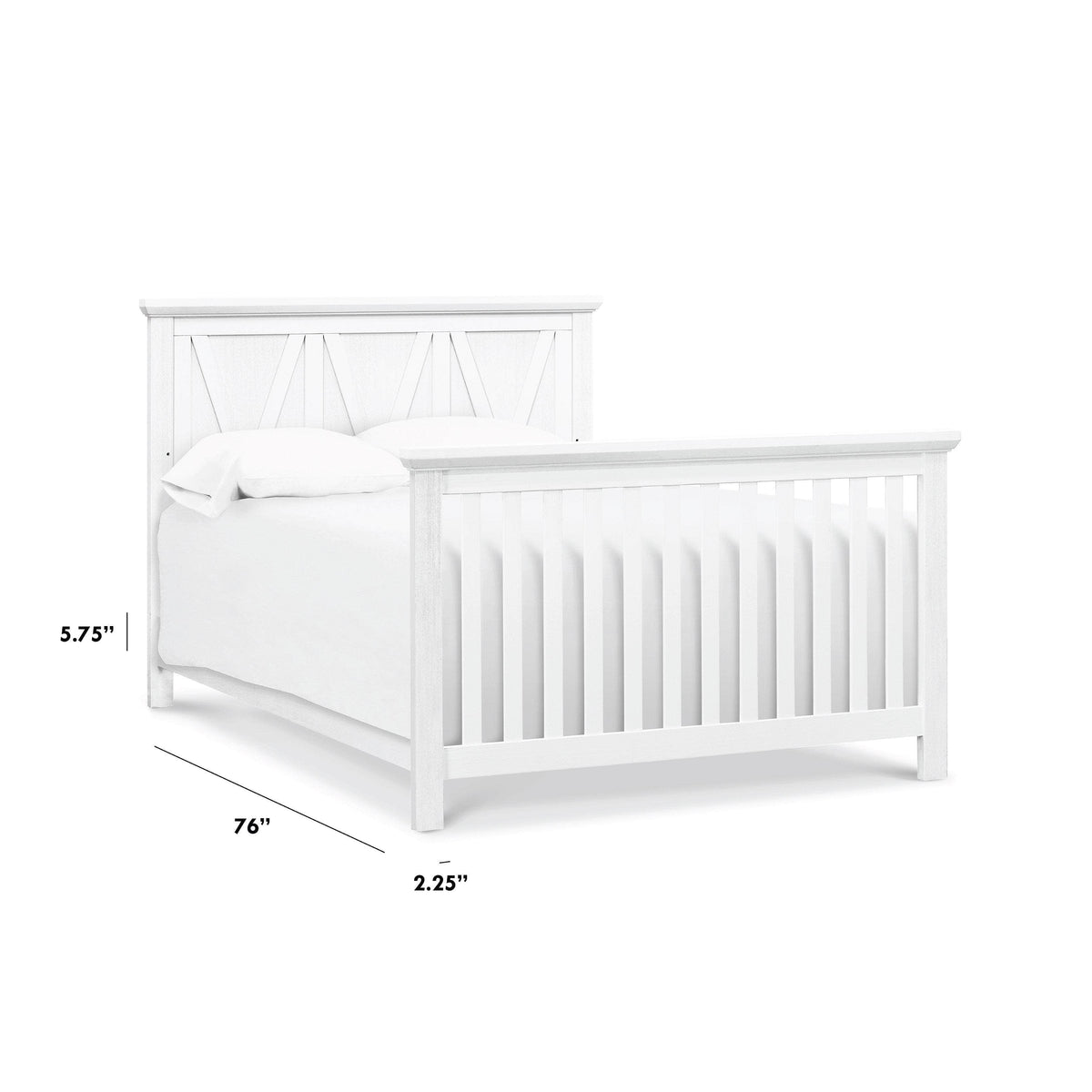 M7689LW,The MDB Family,Full Size Bed Conversion Kit in Linen White