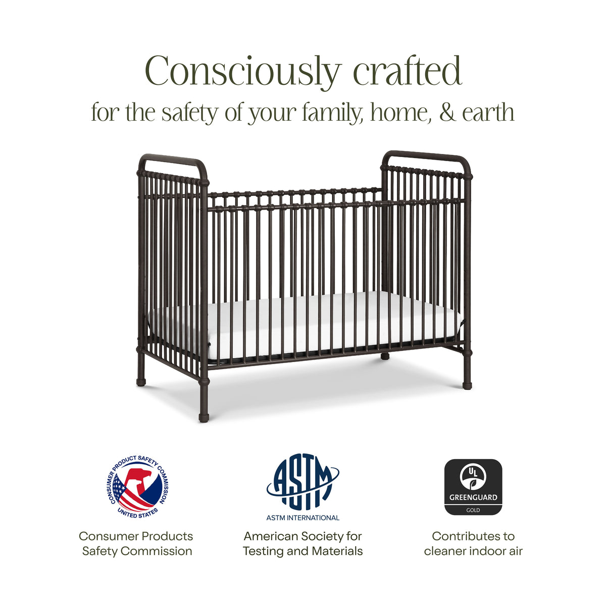 B15501UR,Namesake,Abigail 3-in-1 Convertible Crib in Vintage Iron