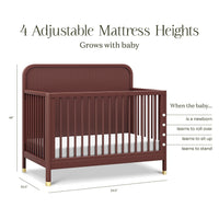 M26701CR,Namesake,Brimsley Tambour 4-in-1 Convertible Crib in Crimson