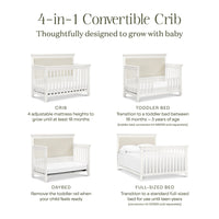 M15801RW,Namesake,Darlington 4-in-1 Convertible Crib in Warm White